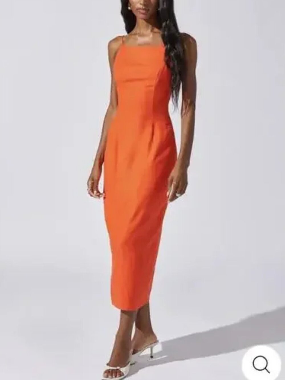 Astr Orange Midi Slip Dress